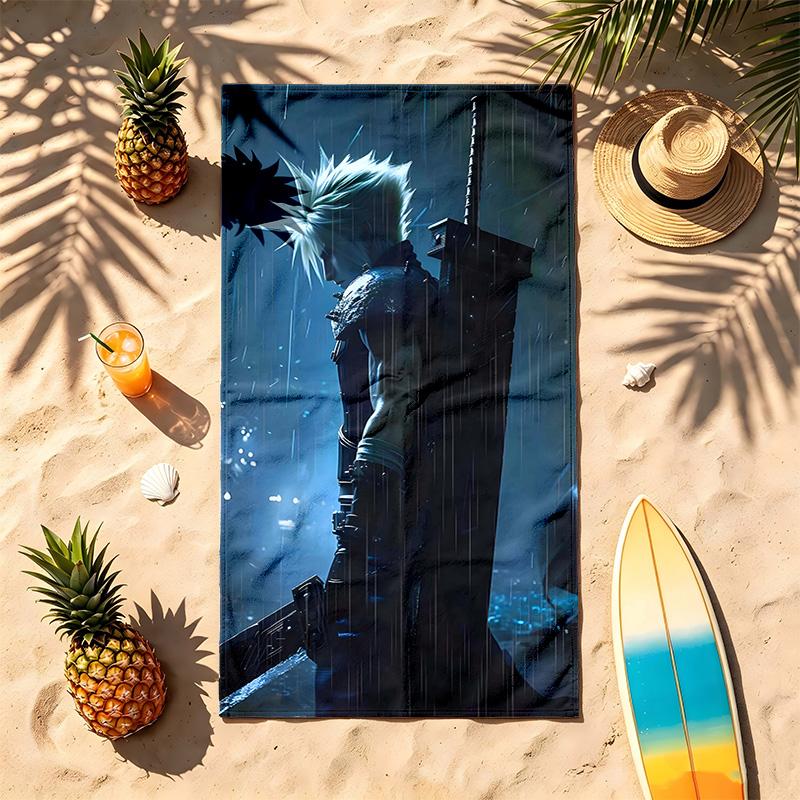 Final Fantasy (1) Thema Strandtuch Sandabweisend Weich Und Bequem Geeignet Für Den Pool Camping Yoga Und Tauchen Ein Reise