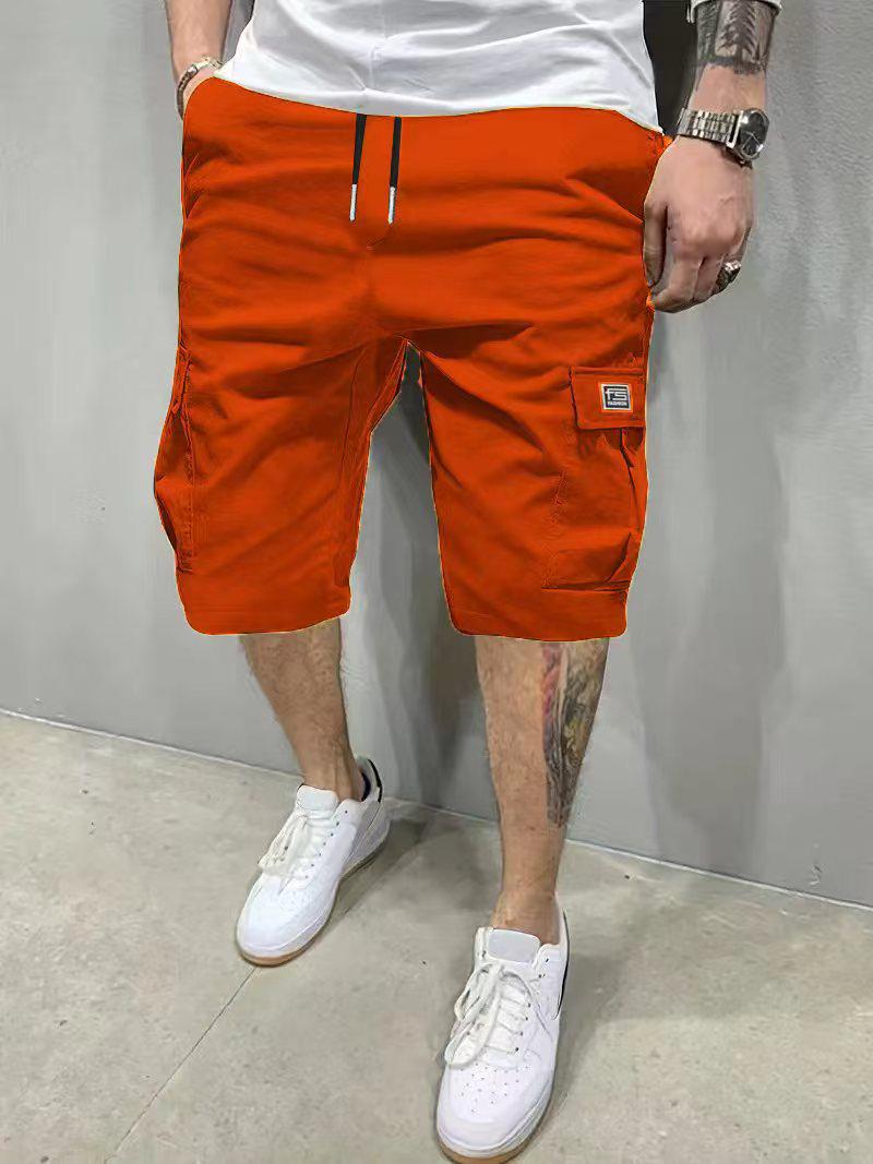 

2026 Men s Casual Japanese Style Cargo Shorts - Loose, Five-Point, Straight Leg M красный
