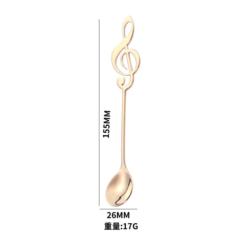 304 Stainless steel music spoon gold creative stirring coffee spoon dessert spoon mini music bar spoon