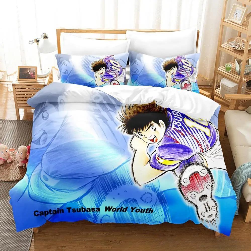 3D Print New Captain Tsubasa Bedding Set Soft Comforter Cover With 1/2Pcs Pillow Shams For Kids Adults Microfiber Quilt Cover