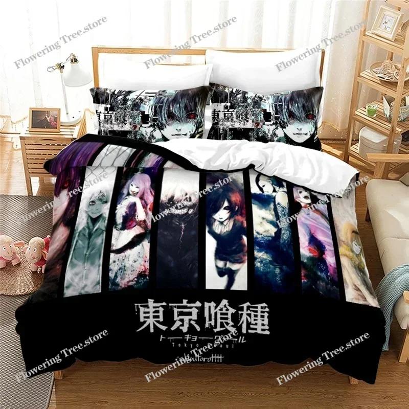 Home Textile Tokyo Ghoul Anime Manga Goth Bedding Set Printed Duvet Cover Set Pillowcase Twin Full Queen King Bedclothes029963