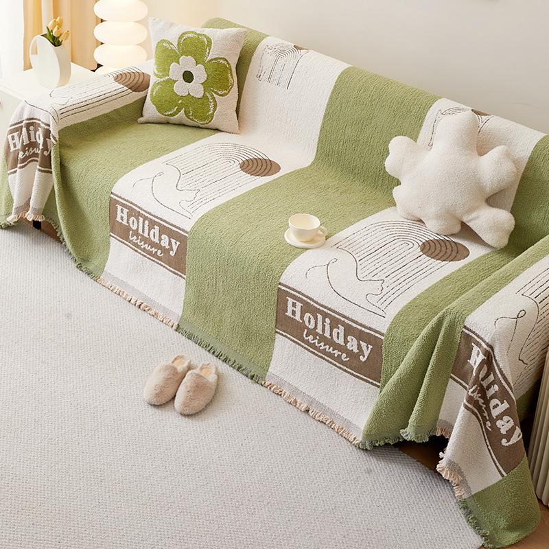 

Bohemian Style Sofa Cover Universal for All Seasons 2024 New Dustproof Scratchproof Sofa Towel Cushion Cover Quilted 180x130cm