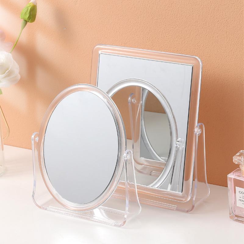 Acrylic Desktop Vanity Mirror for Bedroom or Dorm - Clear Tabletop Makeup Mirror