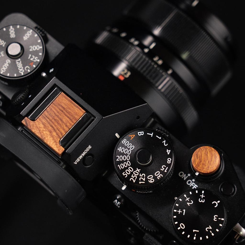 Iborrys Hot Shoe Cover Shutter Button Cover Compatible with FUJIFILM and Over 20 Other Camera Made of Premium Wood Retro Handcrafted by with Hot Shoe