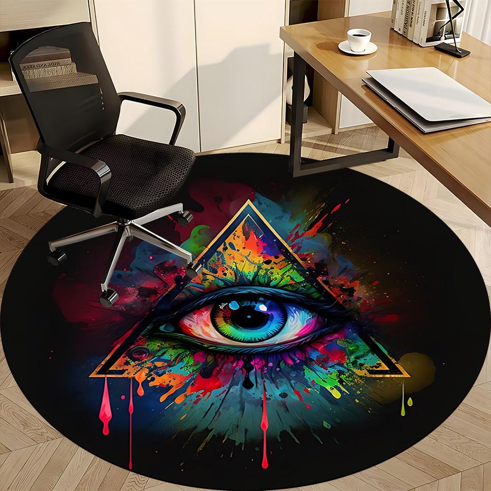 1pc Eye Triangle Chair Carpet for Office, Non slip, Soft and Durable Office Rug