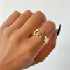 Rainbow Zircon Letter Rings For Women Mote Chunky Bred Letter AZ Rustfritt stål Ring Bryllup Boho Smykker Gave 2024