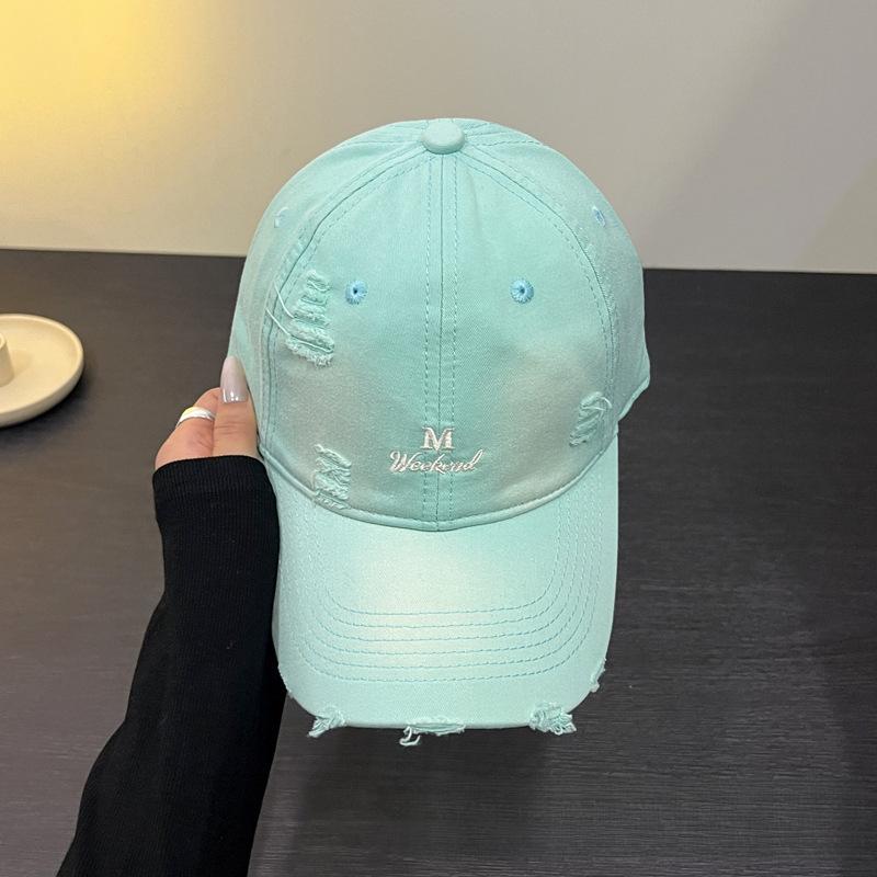 Ripped Letter Embroidery Baseball Cap Children Spring And Summer Soft Top Cap Men'S High Quality Trend