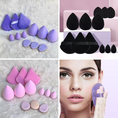 12 Parça Çok Amaçlı Makyaj Süngeri Seti, 3 Pudra Pufu, 3 Mini Hava Yastıklı Puf, 3 Güzellik Yumurtası ve 3 Mini Güzellik'ten oluşur