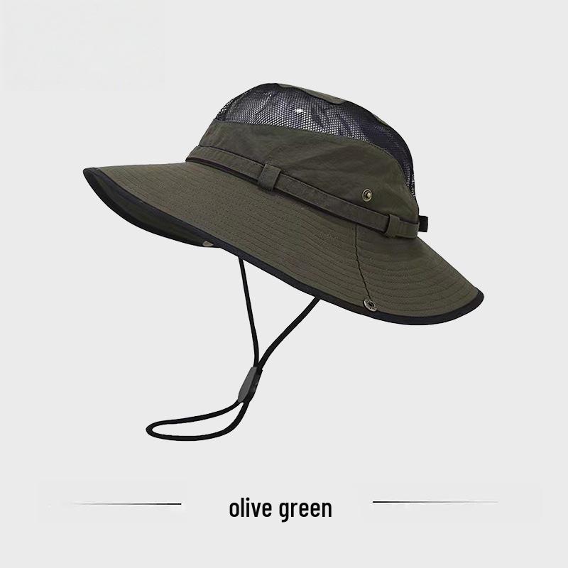 Men's Quick-Dry Color Block Sun Hat, UPF Sun Protection, Waterproof & Breathable; Ideal for Spring/Summer Outdoor Hiking & Sports.