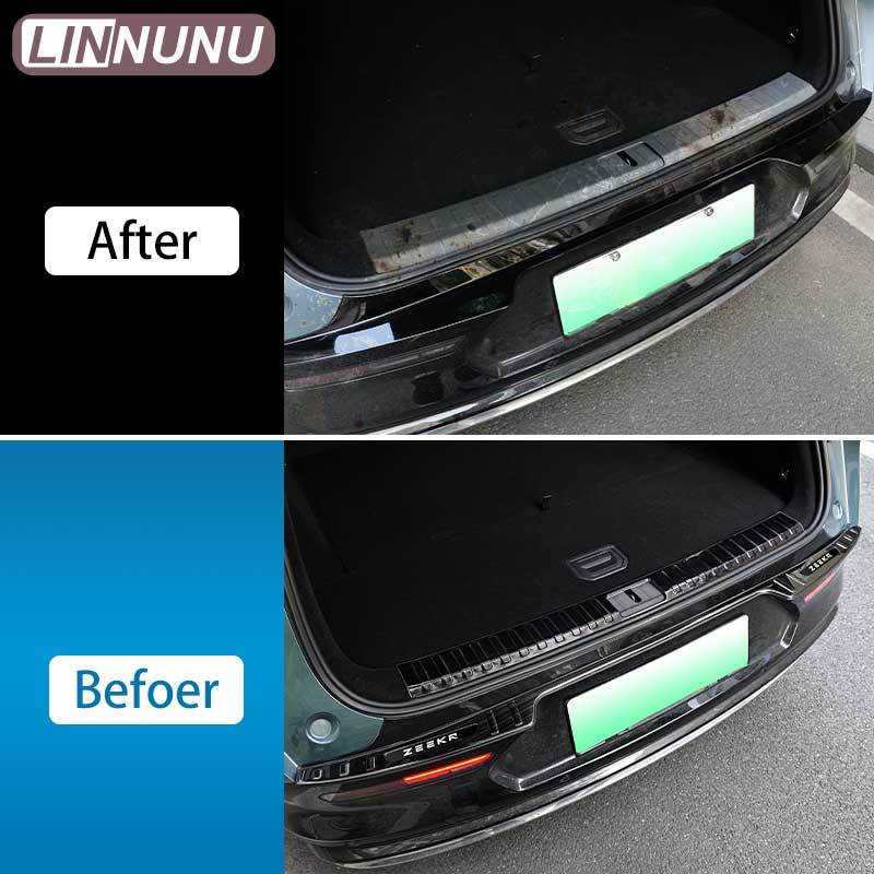 LINNUNU for zeekr 7x Car Accessories Trunk Protector Sill Plate Rear Bumper Guard Trim Door cover stainless steel accessories