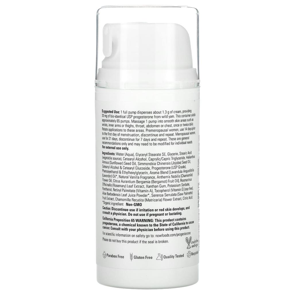 Solutions, Progesterone from Wild Yam, Balancing Skin Cream, Calming Lavender, 85G(3Oz)