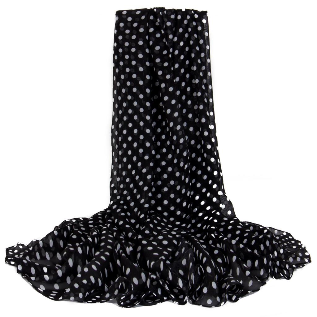 Polka Dot Chiffon Summer Beach Shawl: Lightweight, Breathable, Versatile Scarf