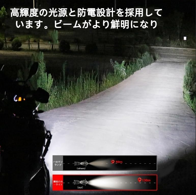 HADUDU Ultra Bright P15D LED Headlight, PH7, For Motorcycles, Hi/Lo Switching, AC/DC9V-80V, 10W, Light