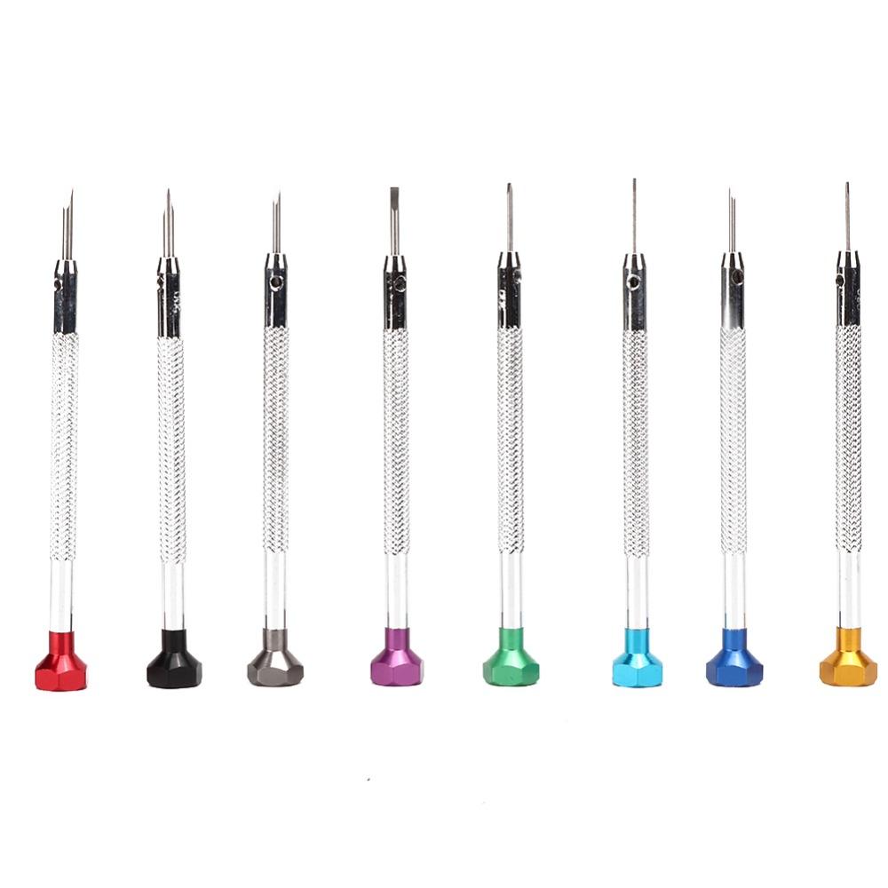 8pcs Alloy Steel Watch Screwdrivers Kit Slot Type Watch Repairing Screwdrivers  Watch Repair
