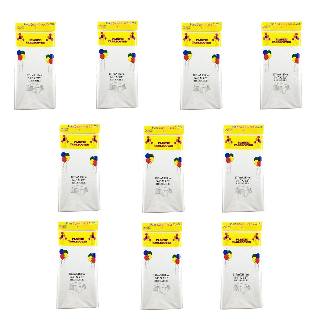 Leakproof Plastic Table Covers 10Pcs/pack 54x72Inch Decorative Tablecloths Disposable Table Cloth for Daily Parties