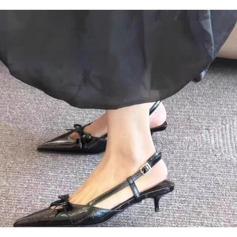 Moda 2025 Lato Nowe Szpiczaste Proste Płytkie Wygodne Damskie Sandały Gladiatorki Odzież Wierzchnia Pasek na Pięcie Damskie Sandały na Wysokim Obcasie