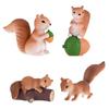 4Pcs Mini Squirrel Animal Figurine DIY Miniature Fairy Garden Bonsai Ornament