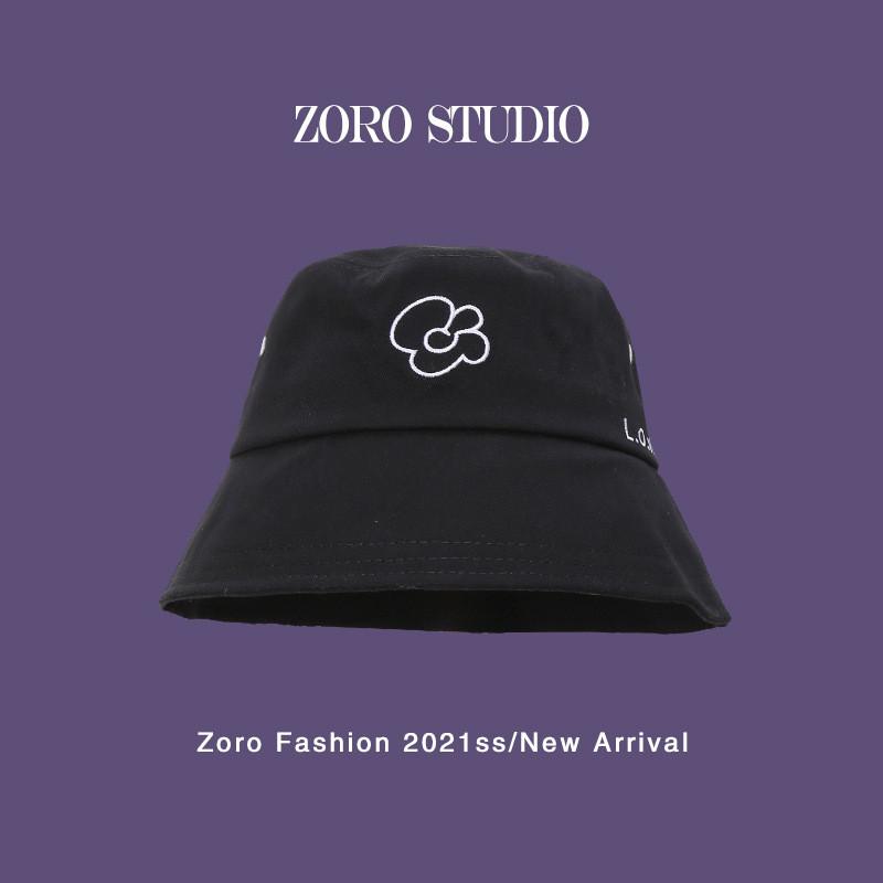 Sweet Embroidered Floral Cotton Bucket Hat For Women Breathable Short Brim Design