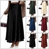 Women's Satin High Waist Maxi Skirt Solid Color A-Line Pleated Elegant Casual Summer Long Skirts