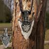 Vintage Nordic Men's Viking 316L Stainless Steel Odin Arms - Gunnir Pendant Necklace