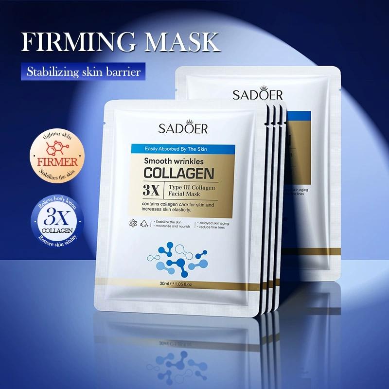 5/10pcs SADOER Collagen Face Mask Skincare Moisturizing Brightening Hydrating Anti-aging Facial Masks Face Sheet Mask Skin Care