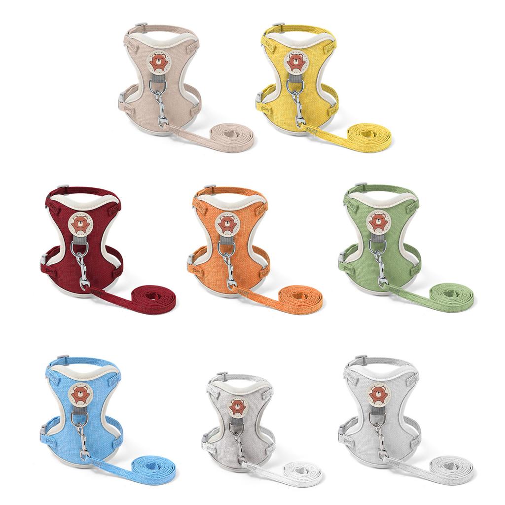 Cartoon Patches Decor Chest Back Traction Rope Pet Outdoor Walking for Large Size Dog Kitten Rabbit Puppy Accessories