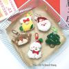 Christmas Keychain & Brooch Set: Santa, Reindeer, Snowman Decorations with Hat & Scarf