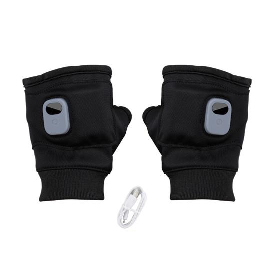 Heated Fingerless Smart Heating Gloves 3 Heat Modes Digital Display Gloves Water-Resistant Windproof Rechargeable Hand Warmers for Work Cycling Skiing