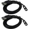 2Pcs 2-Pin Universal Black USB Data Charging Cable with Magnetic Charger Charging Mode for Smart Watch 2.84mm