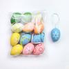 12Pcs Easter Colorful Eggs Handmade Art Ornament Decorative Crafts Supplies for Children Adults DIY Photo Props