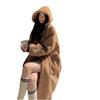 Women's Longhorn Button Lamb Wool Coat - 2023 Autumn/Winter, College Style, Warm, Hooded