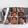 Dwight Schrute Collage Blanket Fleece Autumn/Winter The Office Rainn Wilson Warm Throw Blanket for Sofa Outdoor Rug Piece