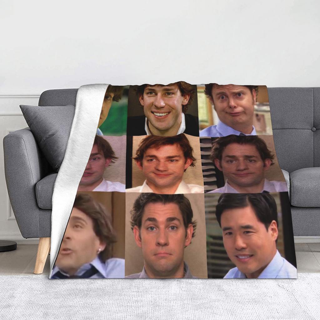 Dwight Schrute Collage Blanket Fleece Autumn/Winter The Office Rainn Wilson Warm Throw Blanket for Sofa Outdoor Rug Piece