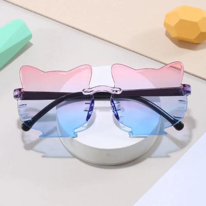 Summer Kids Cute Rimless Sunglasses Girl Boys Korean Cartoon Gradient Children Baby Outdoor Anti-UV Sun Protection Glasses