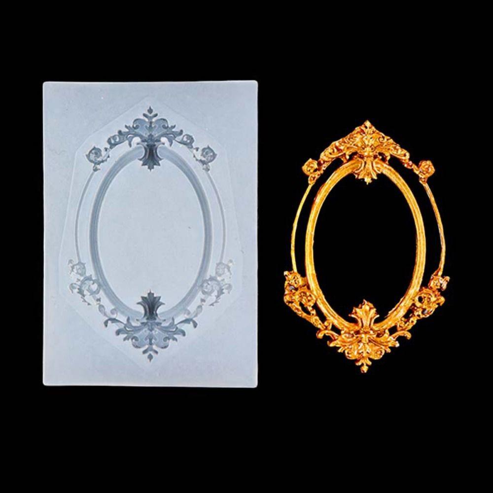 4Pcs Vintage Photo Frame Fondant Molds Baroque Silicone Frame Molds  Chocolate Making