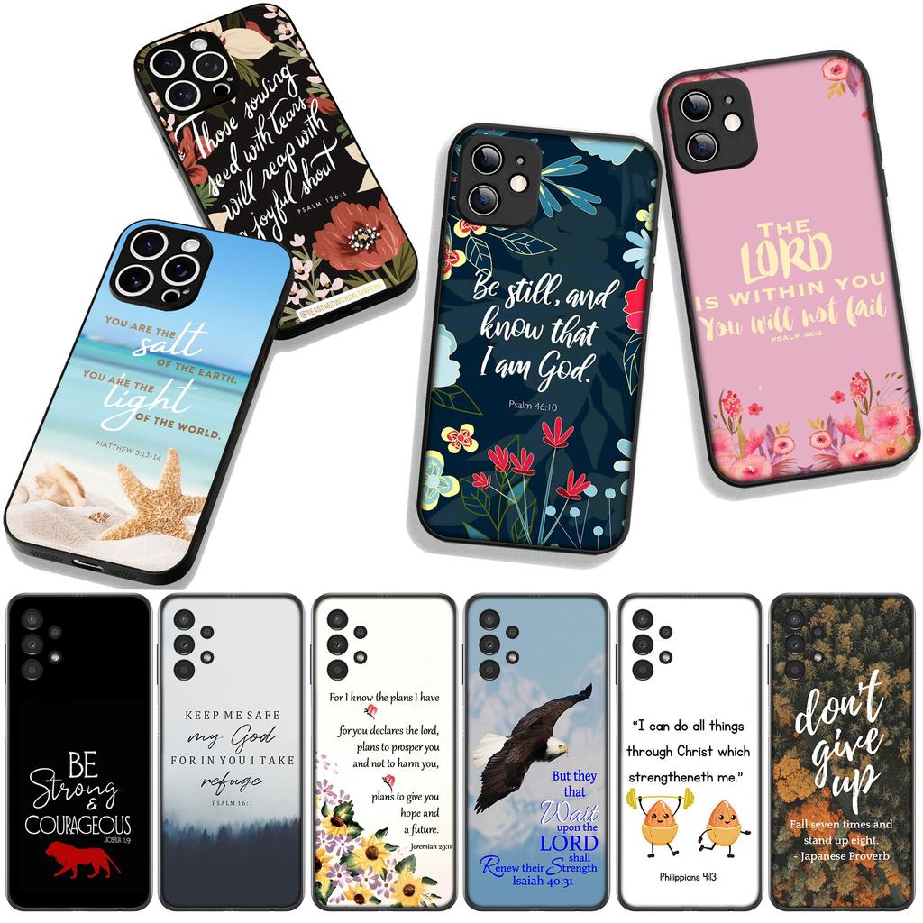 Cover for OPPO A54 A40 A60 A80 A18 A16 A17 A38 A78 A79 A57 A55 A3 Pro A96 A15 A12 Phone Case Christian God Bible Verse Spring