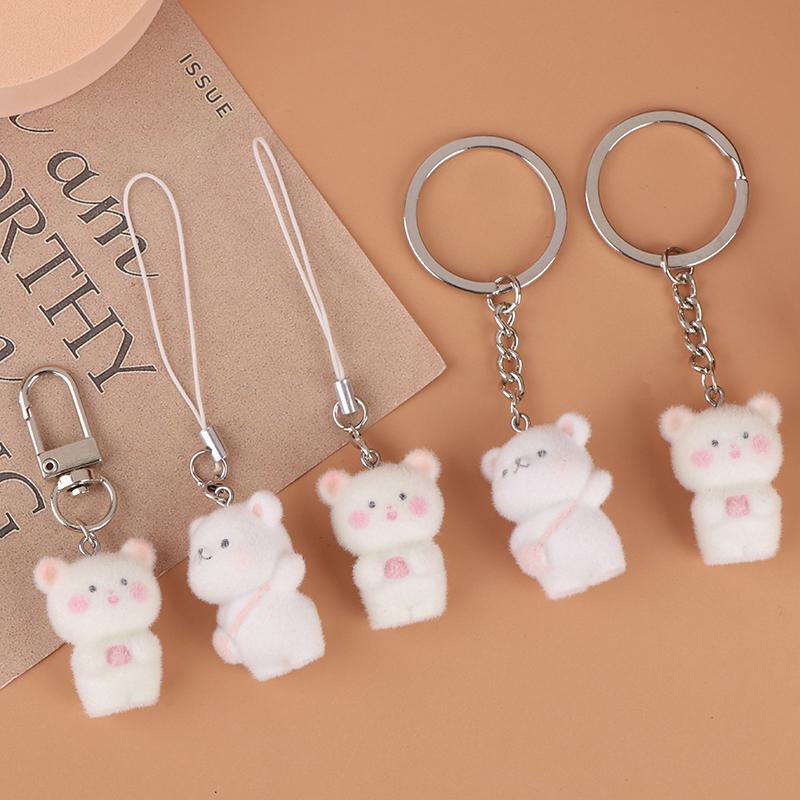 Decoración de Osito Lindo y Peludo Regalos Amantes de los Osos Mujeres Niñas Llavero de Oso Kawaii Llavero de Oso Lindo