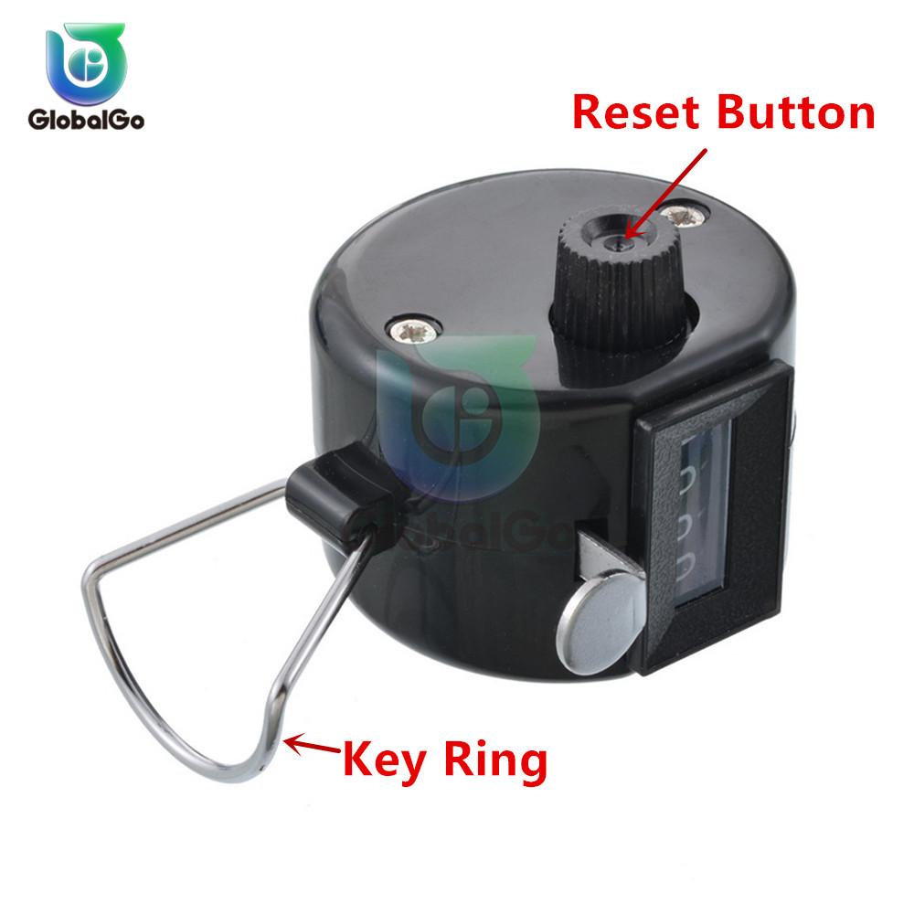 4 Digit Number Counters Hand Finger Mechanical Manual Counting Tally Clicker Timer Outdoor Sport Golf Soccer Counter Key Ring