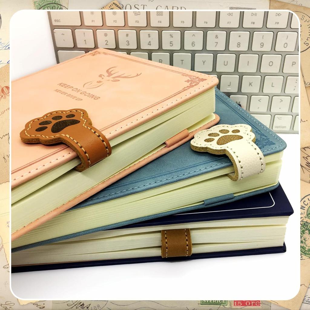 Leather magnetic bookmark, retro-style, uniquely shaped dog paw magnetic marker, creative marker, magnetic bookmark clip