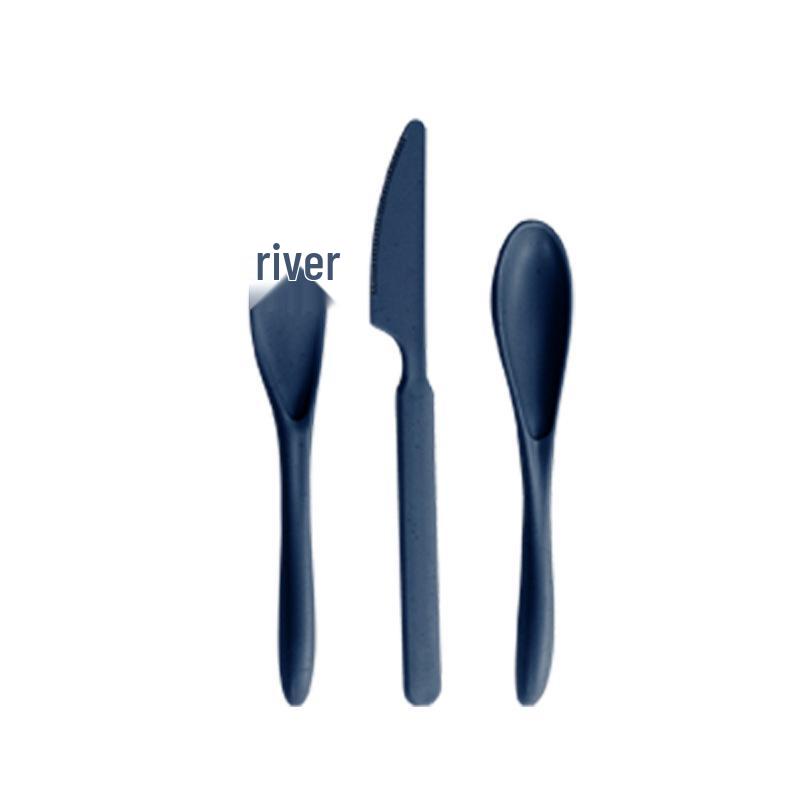 Wheat Straw Travel Cutlery Set: Knife, Fork, Spoon with Storage Box