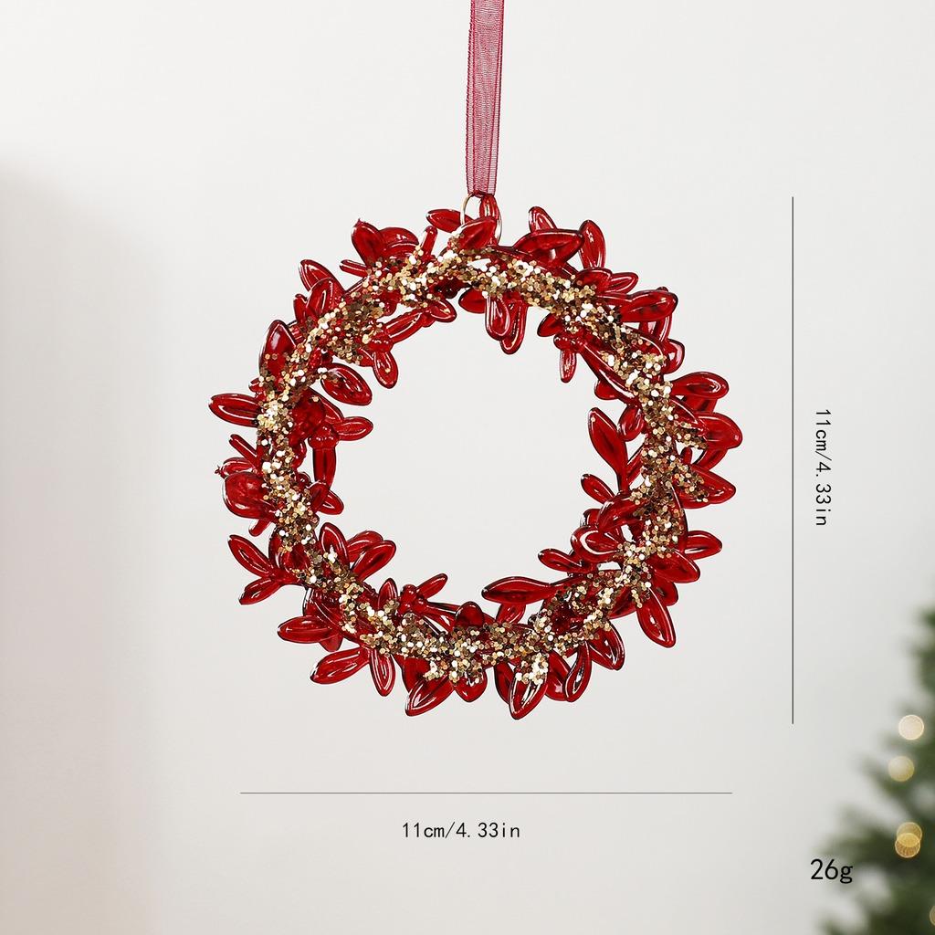 Christmas Pendant Pet Plastic Christmas Tree Hanging Decoration Drop Ornament Gold Glitter Plastic Christmas Decoration Pendant