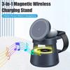 Magnetic Night Light LED Wireless Charger Stand Bluetooth Speaker 5 In 1 For iPhone 16 15 14 13 12 Apple Watch 9 8 Airpods Pro