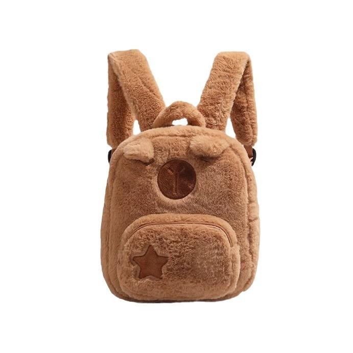 Autumn Winter Cute Capybara Plush Backpack for Women 2024 New Student Commuter Bag Niche Versatile Backpack