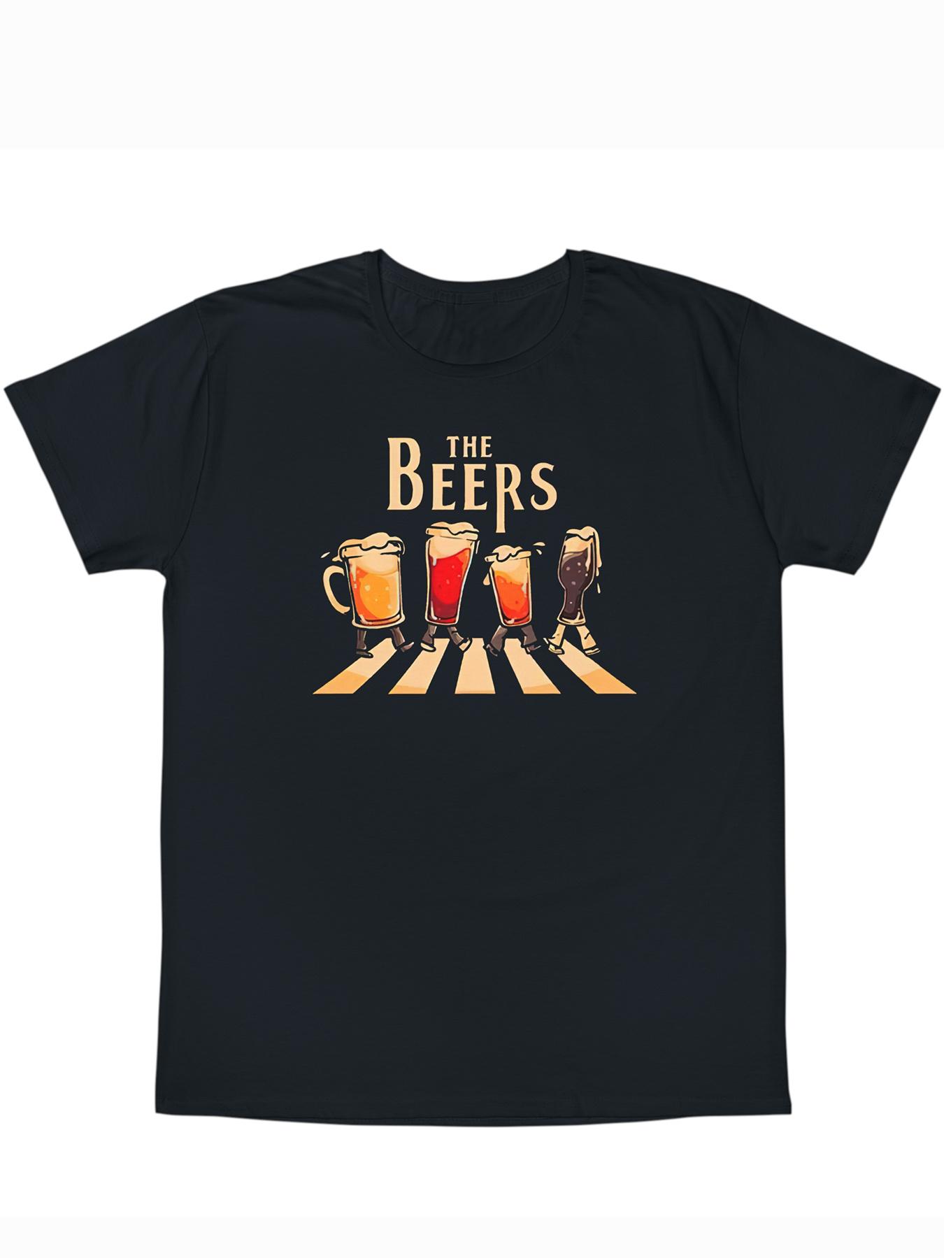 Unisex S The Beers Graphic Black T-Shirt Graphic Tee S