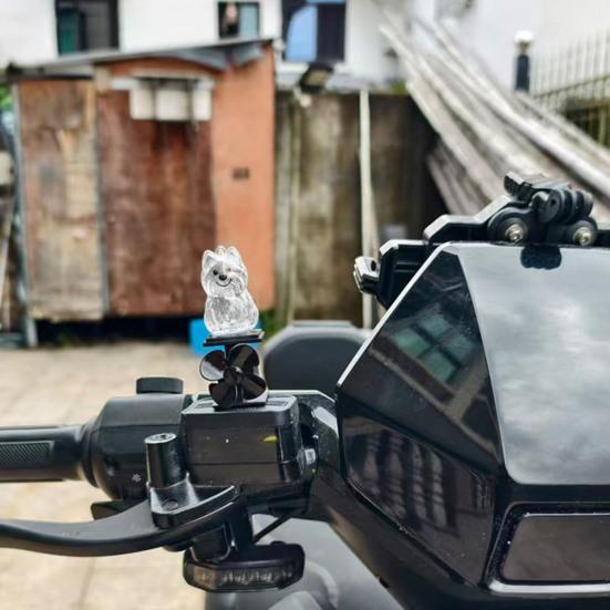 Motorrad Dekoration Niedliche Hundeform Windenergie LED-Leuchten Selbstbetrieben Lenker Ornamente Hundeförmiges Fahrradzubehör