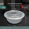 JINMEIHEWANG 3000ml Disposable Round Food Containers with High Lids (90 Sets)
