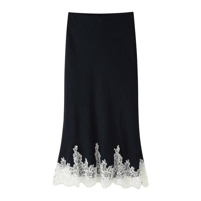 Womens Sleeveless Lace Patchwork Top Midi