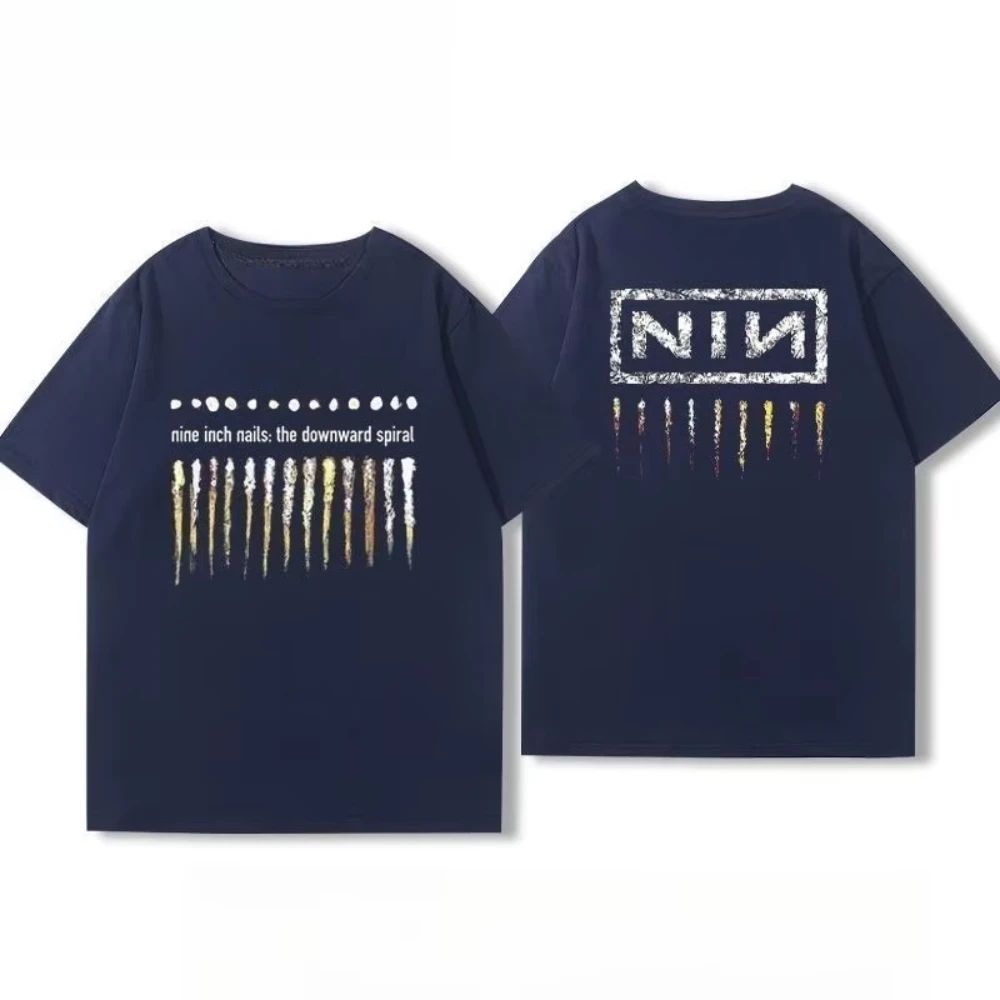 Punk Heavy Metal Top Crew Neck High Street Rock Band Printed Short Sleeve Clothing Loose T-Shirt Sports Fashion Top Unisex