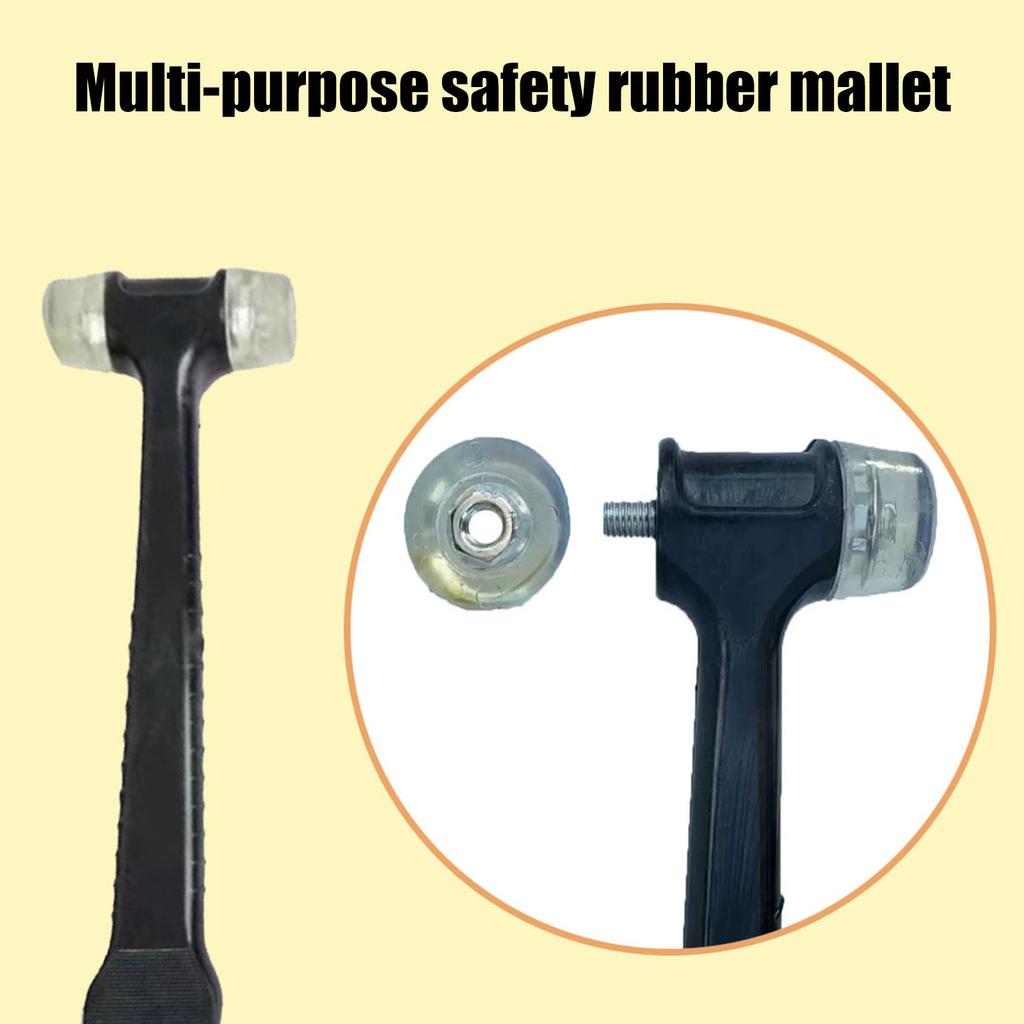 Double Headed Rubber Hammer Featuring Rubber And Plastic Ends For Efficient Floor And Tile Installation For Electricians