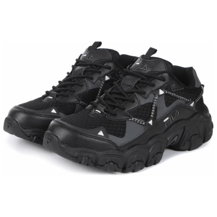 New FILA Abrasion Resistant Low Top Casual Shoes Unisex Black 1JM02570F_001